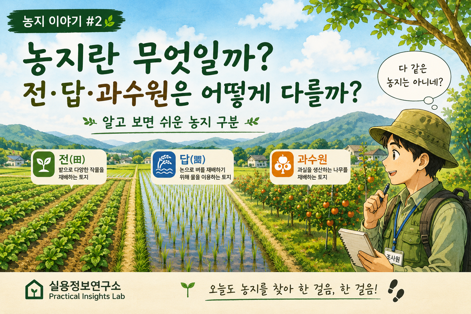 농지의 정의, 전·답·과수원의 구분은?