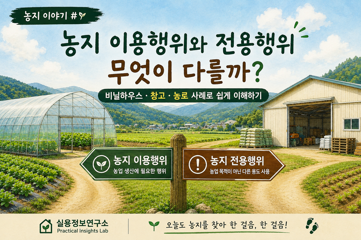농지 이용행위와 전용행위 차이? 비닐하우스·창고·농로 사례