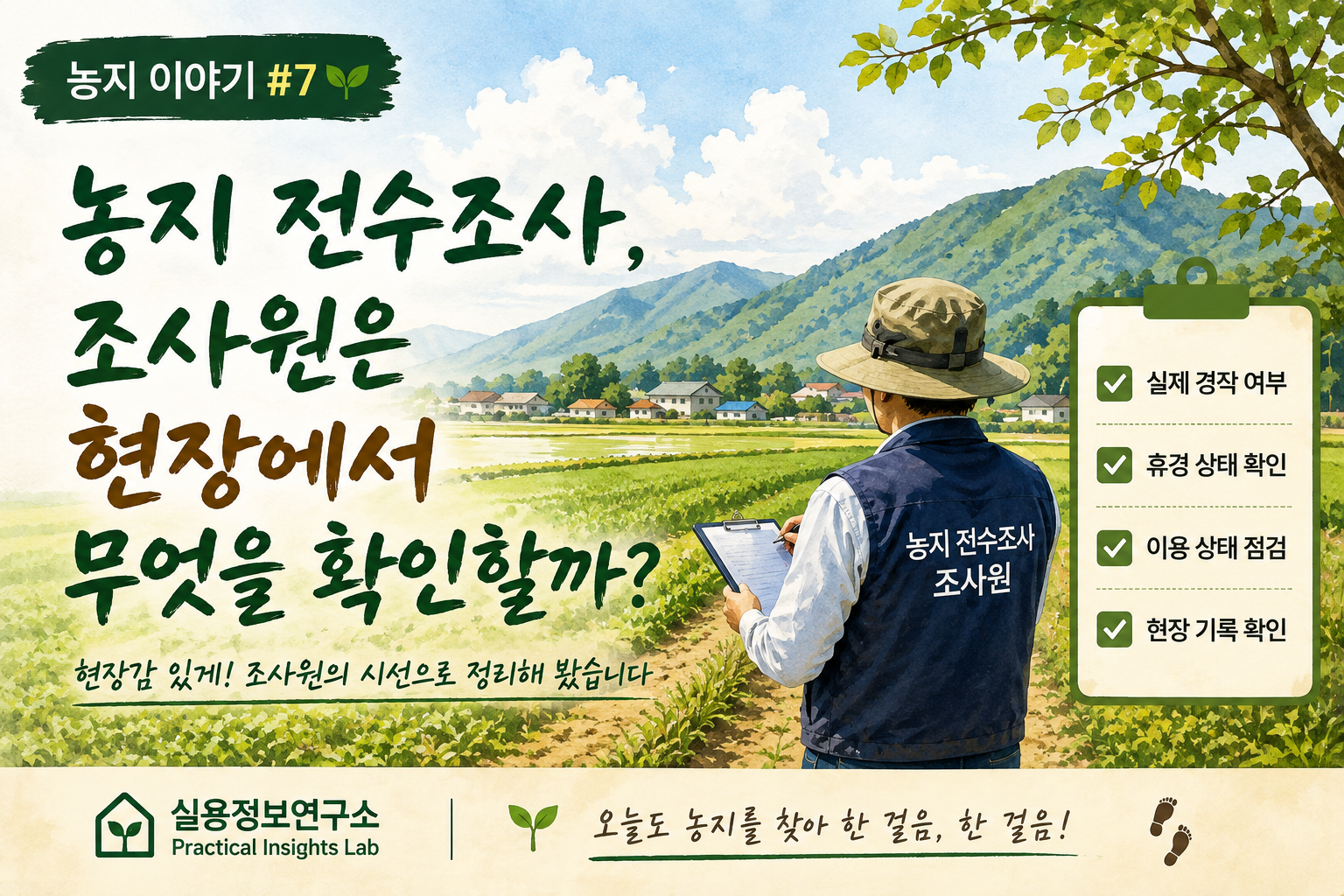 농지 전수조사, 조사원이 현장에서 확인하는 것은?