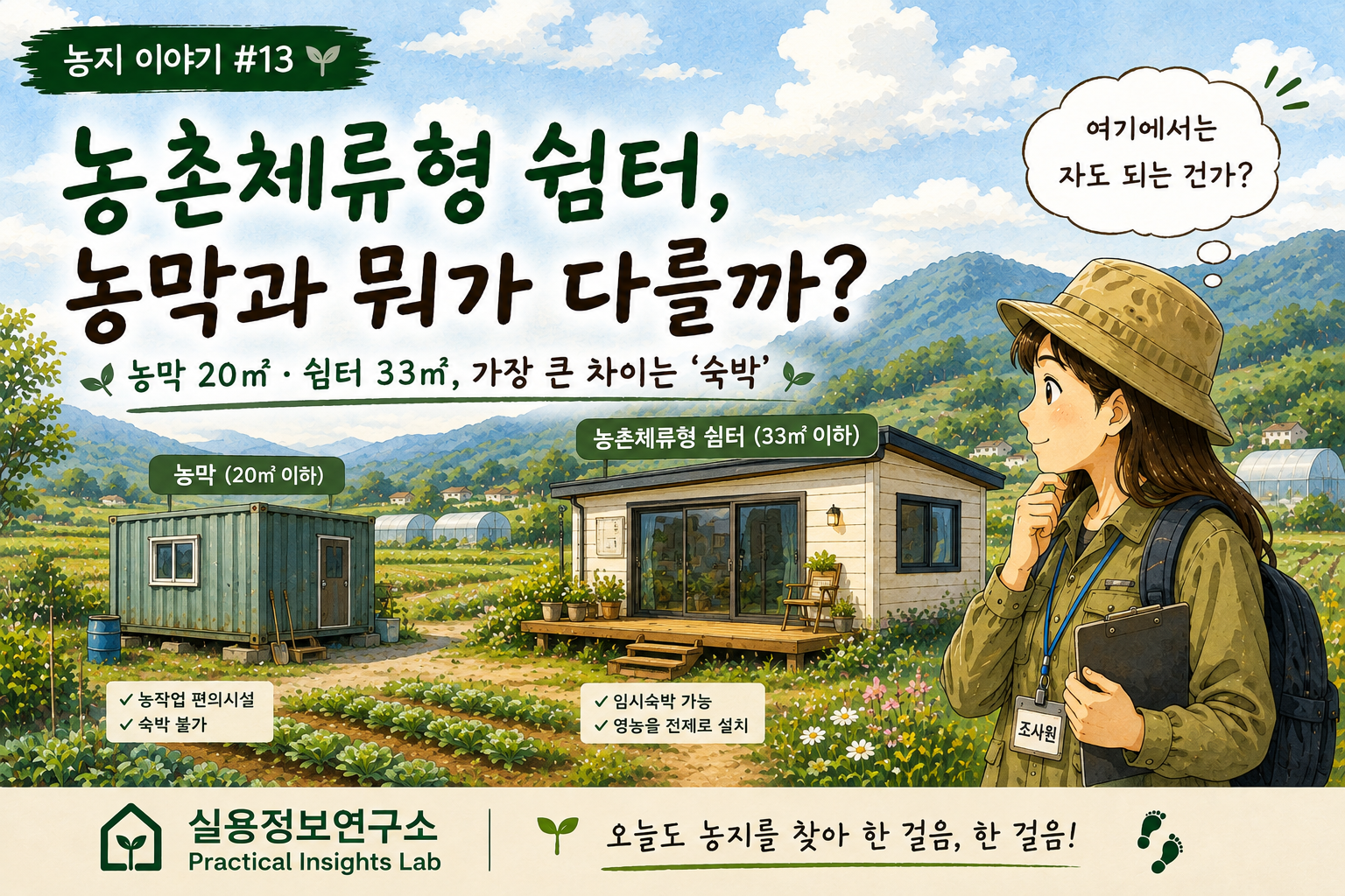 농촌체류형 쉼터란? 농막과 무엇이 다를까