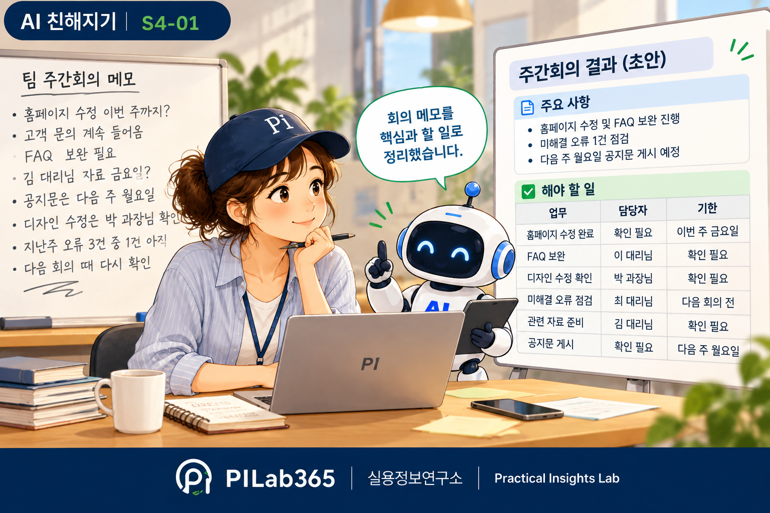 회의 메모를 핵심과 할 일로 바꾸는 방법